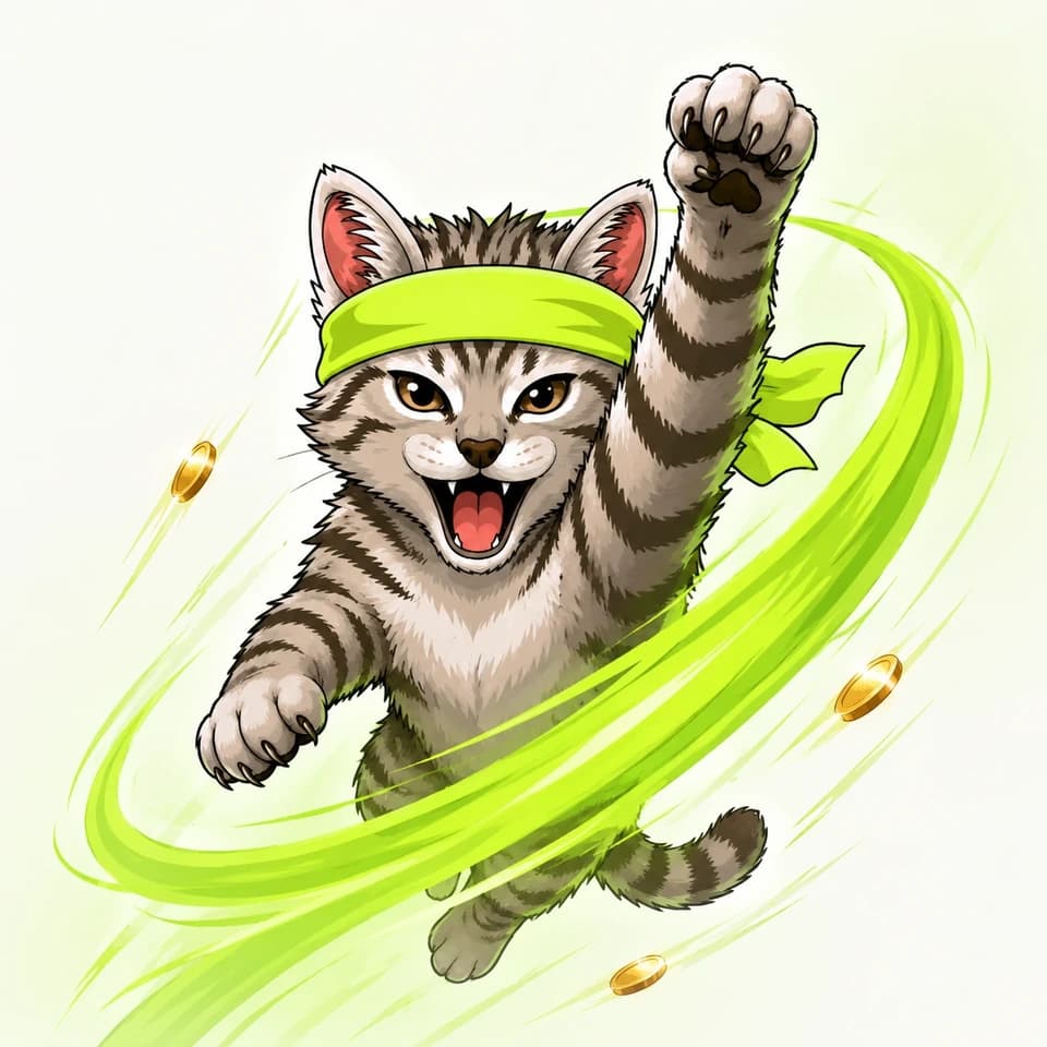 Roaring Kitty leaping with a trail of $GME reward coins